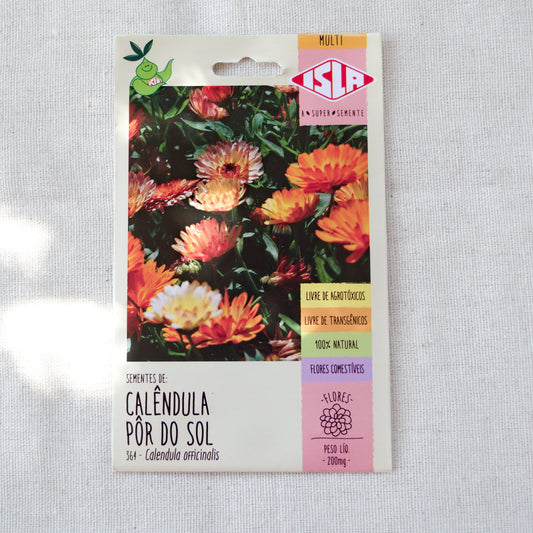 Sementes de Calêndula pôr do sol ~ Calendula officinalis