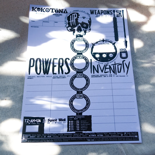 KOKOTÖNA Player Sheet